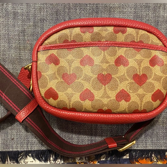 Coach Camera Bag In Signature Canvas With Heart Print - Picture 5 of 6